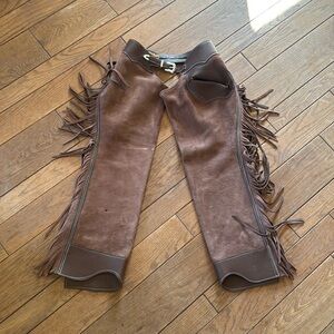 NEW Rough out fringe genuine leather chaps